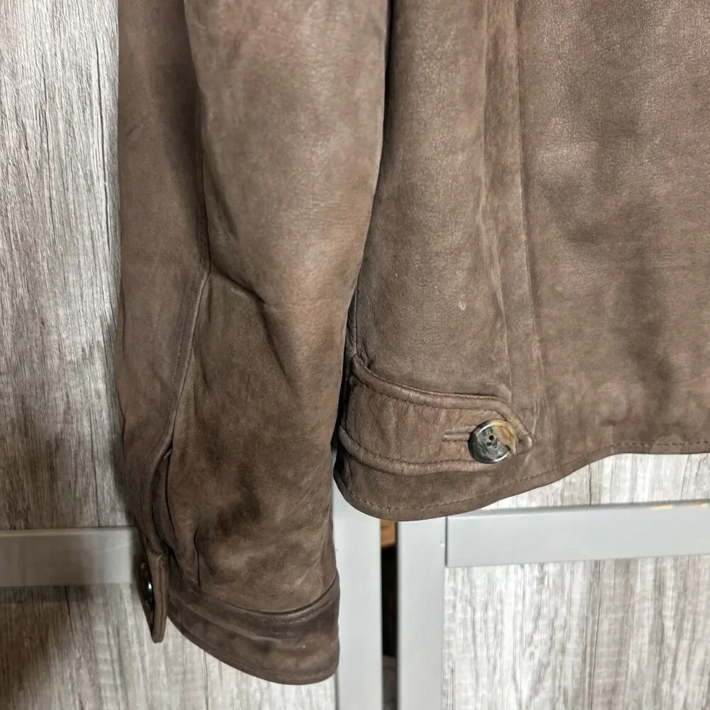Vintage J Crew Leather Jacket 90s Leather Bomber Jacket Oarsman Brown